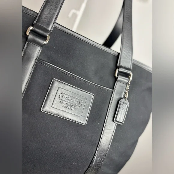 Coach 2006 black nylon and leather weekend/carry-on bag EUC - Picture 3 of 15